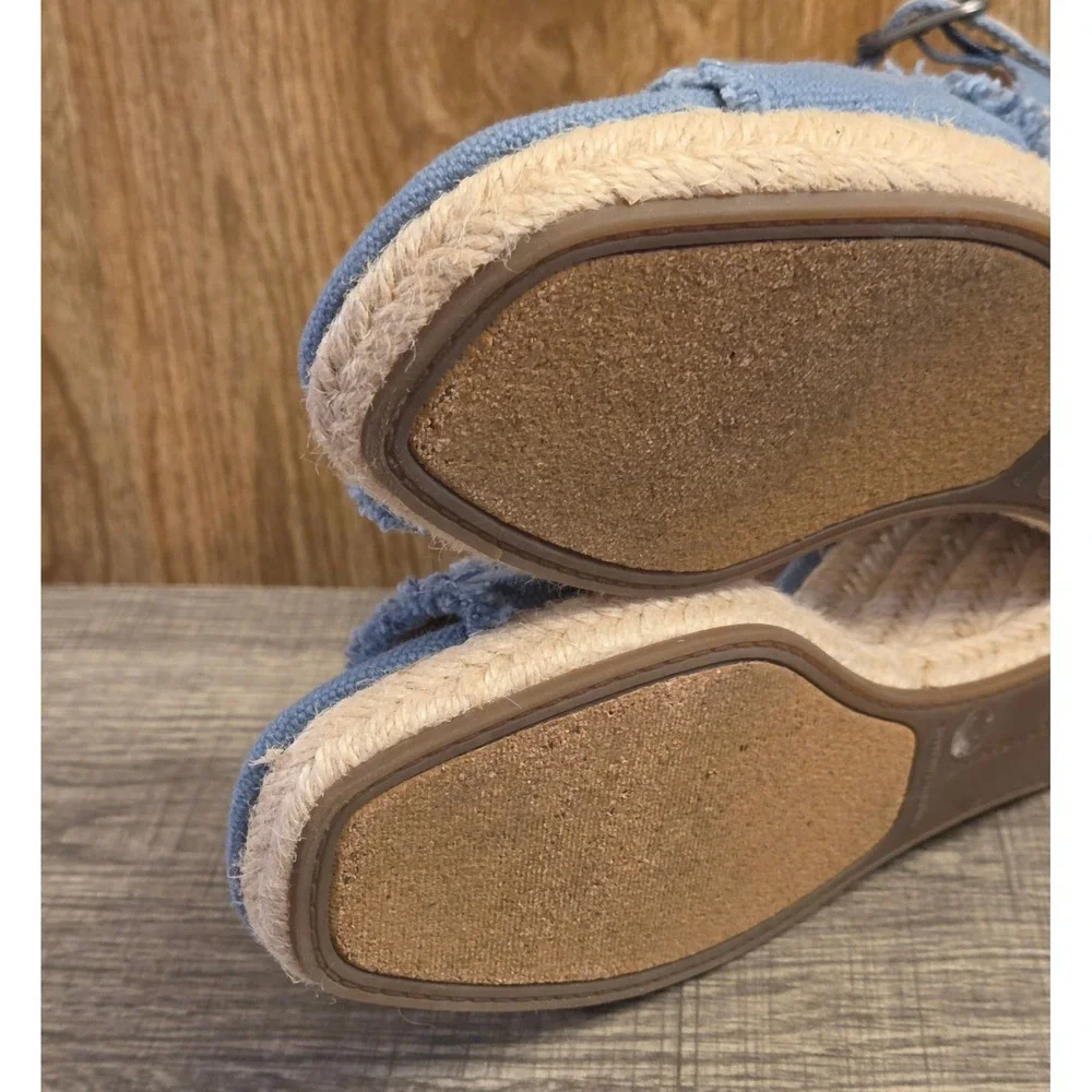 Lucky Brand‎ Moliey Wedge Espadrille Sandals Womens Size 9 Blue Fabric
